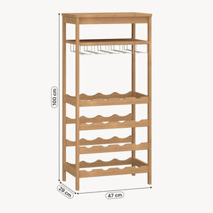 Regál na víno Fillby 100x47x29 cm bambus přírodní [en.casa]