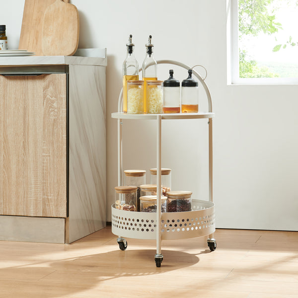 Servírovací vozík Jässaatka ocel 76x40 cm šedý [en.casa]
