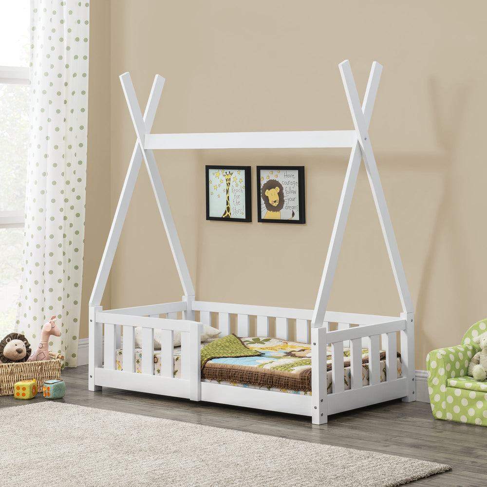 Kinderbett Helsingborg 70x140 cm Weiß [en.casa] - premiumXL