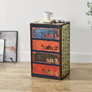 Komoda Geeste 66x40x30 cm s 4 zásuvkami Umělá kůže Vícebarevná en.casa