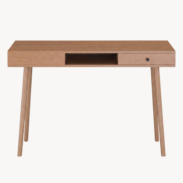 Psací stůl Habo s odkládacím prostorem a zásuvkou 75x115x48 cm ořechový vzhled [en.casa]