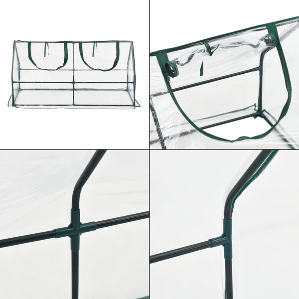 Mini skleník Laubach 120x60x60cm Transparentní PVC fólie [en.casa]