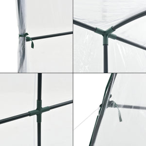 Závěsné skleníkové Juta 100x200x215cm PVC fólie transparentní [en.casa]