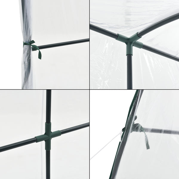 Závěsné skleníkové Juta 100x200x215cm PVC fólie transparentní [en.casa]