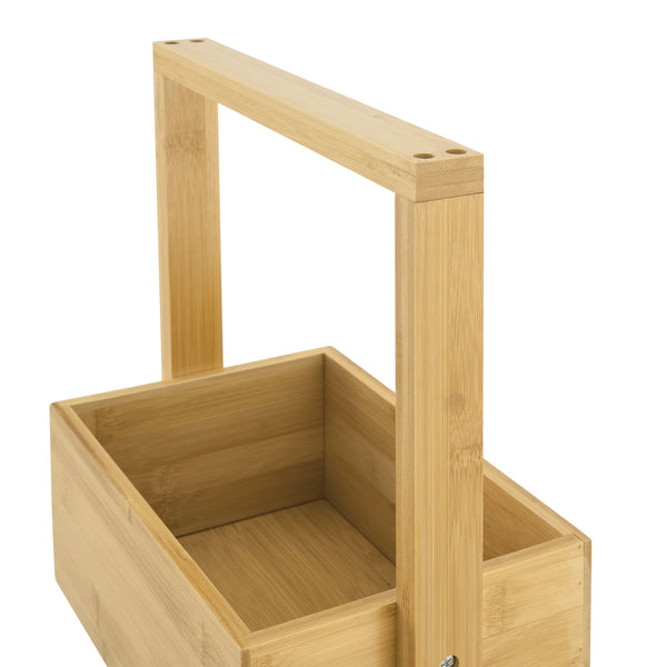 Koupelnový regál Bardu se 4 přihrádkami 28x16x88cm bambus [en.casa]
