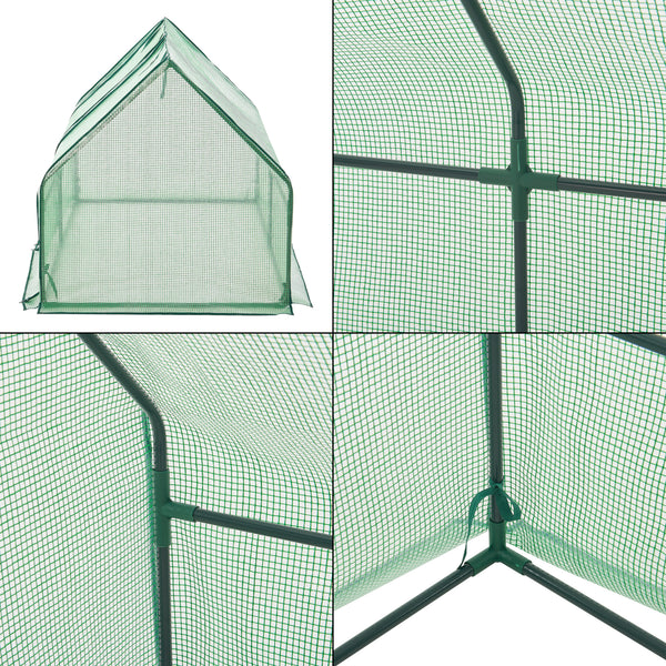 Mini skleník Nissewaard 180x90x90cm zelená síť [en.casa]