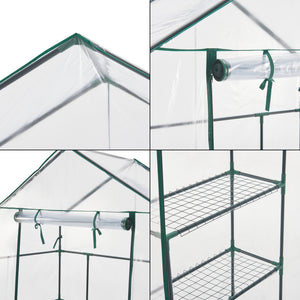 Skleník Hoorn s policemi 140x73x195cm Transparentní [en.casa]
