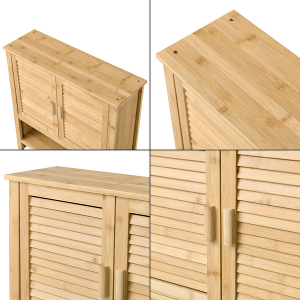 Koupelnová skříňka Tyresö Závěsná skříňka Bambus 66 x 62 x 20 cm [en.casa]