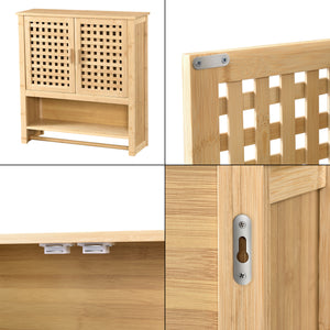 Koupelnová skříňka Borlänge závěsná skříňka bambus 66 x 62 x 20 cm [en.casa]