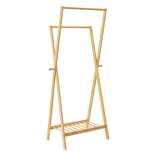 Stojan na šaty Keitele 150 x 60 x 42 cm bambus přírodní [en.casa]