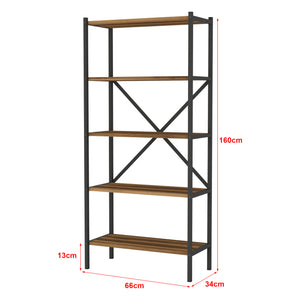 Kuchyňský regál Tomelilla 160x66x34 cm ořech/antracit [en.casa]
