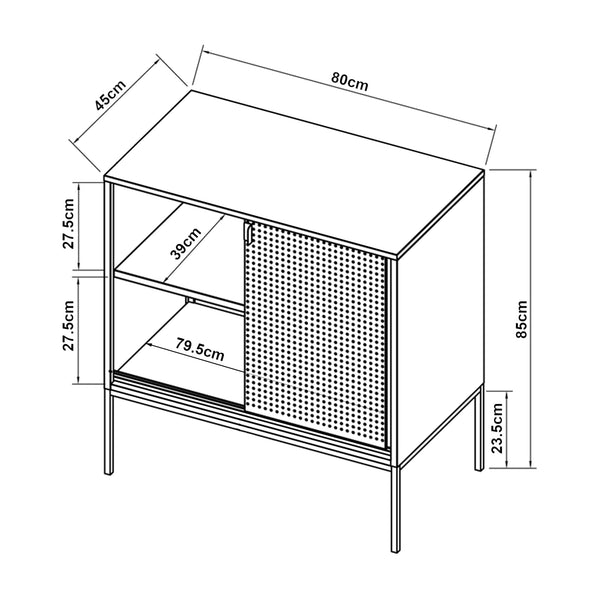 Sideboard Eidsvoll 80x45x85cm Zelená [en.casa]