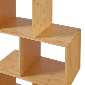 Knihovna Gullspång Bambus 130x55x30cm Přírodní [en.casa]