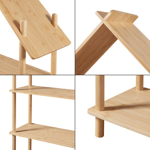Dětský regál Hamarøy bambus v designu domu 137x90x30cm [en.casa]