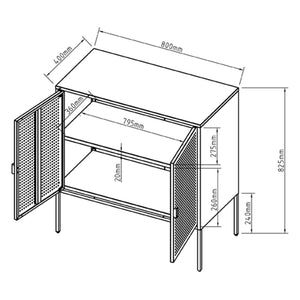 Sideboard Castelli 82,5 x 80 x 40 cm Bílá Ocel [en.casa]
