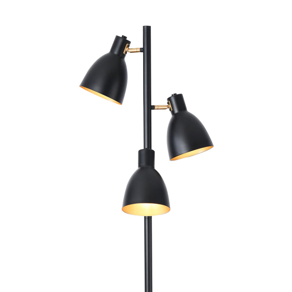 Stojací lampa Witney 3-plamenná Černá / Zlatá barva [lux.pro]