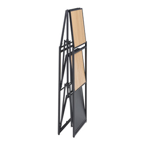 Skládací police Telemark 81x68x38 cm Černá/Dubový vzhled [en.casa]