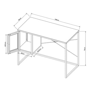 Psací stůl Sund ocel 75x100x50 cm šedý [en.casa]