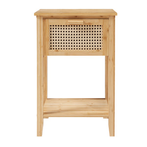 Noční stolek Leirfjord 60x40x35 cm bambus přírodní [en.casa]