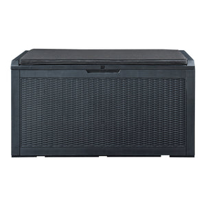 Úložný box Atella 122x54,5x65cm černý, vzhled ratanu [casa.pro]