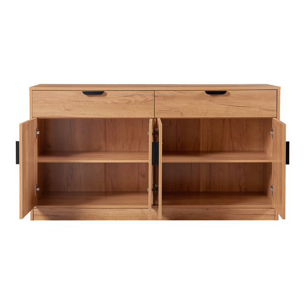 Sideboard Varkaus 75x140x40cm MDF dubový dekor [en.casa]