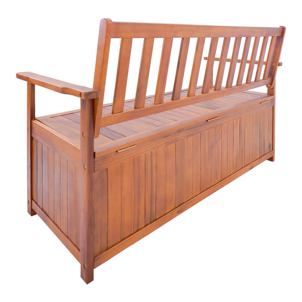 Zahradní lavička Avezzano s úložným prostorem 130x60x88cm Akácie FSC®-certifikovaná [en.casa]