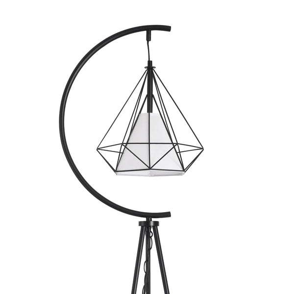 Stojací lampa Austell kov 171 cm černá/bílá [lux.pro]