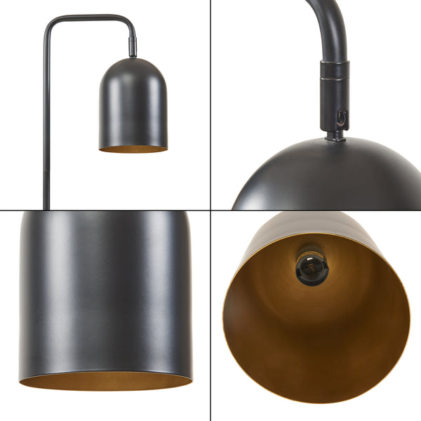 Stojací lampa Barnard kov 159 cm černá [lux.pro]