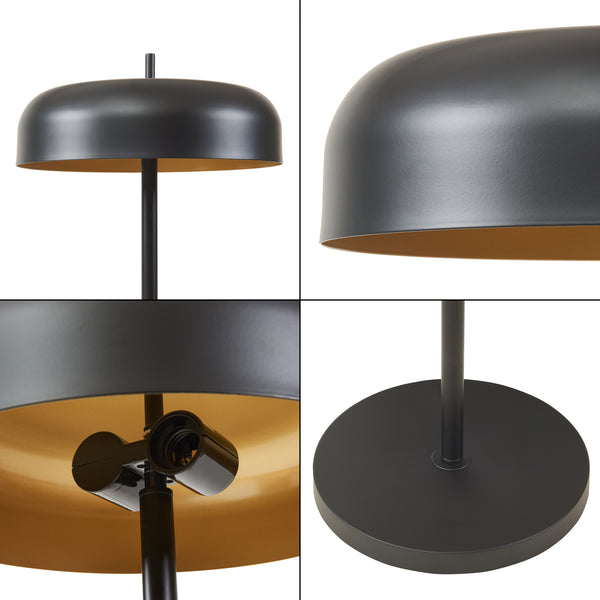Stojací lampa Barton 2-plamenná kov 159 cm černá [lux.pro]