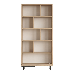 Knihovna Kvænangen 176x84x30 cm dubový vzhled/vzhled ratanu [en.casa]