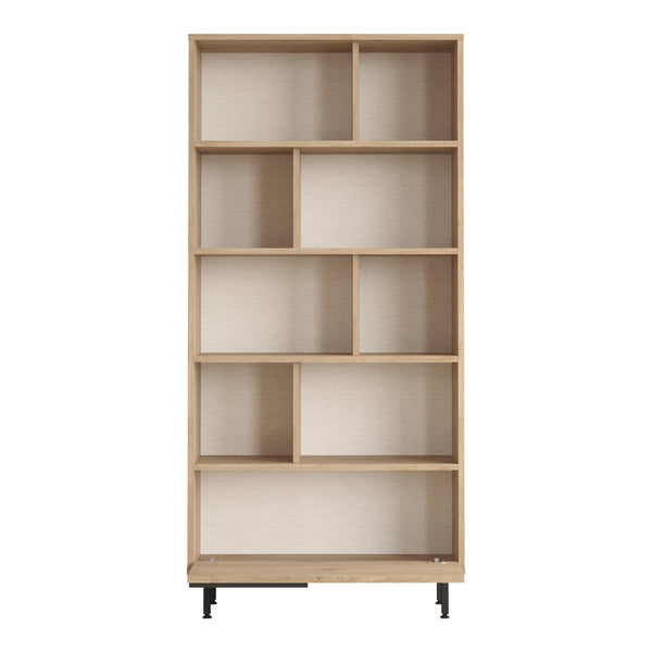 Knihovna Kvænangen 176x84x30 cm dubový vzhled/vzhled ratanu [en.casa]