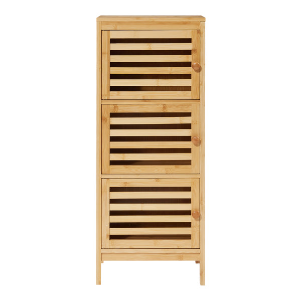 Přístavný skříňka s 3 dveřmi Ypäjä 82x33x27 cm bambus [en.casa]