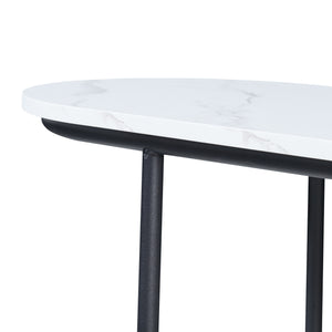 Konzolový stolek Nordfron 120x40x75 cm Mramor, bílý [en.casa]