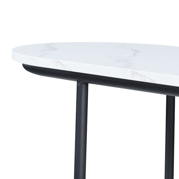 Konzolový stolek Nordfron 120x40x75 cm Mramor, bílý [en.casa]