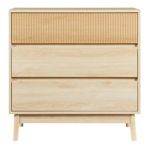Komoda Landskrona 80x80x40 cm s 3 zásuvkami dubový vzhled [en.casa]