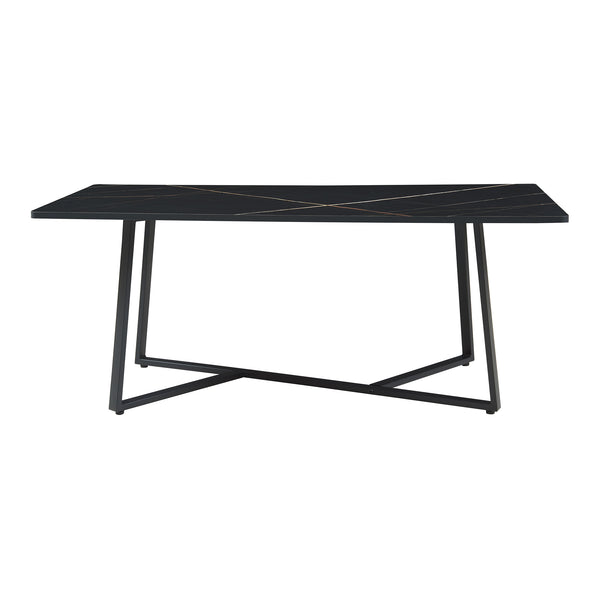 Konferenční stolek Riskiften 120x60x48 cm mramorový vzhled, černý [en.casa]