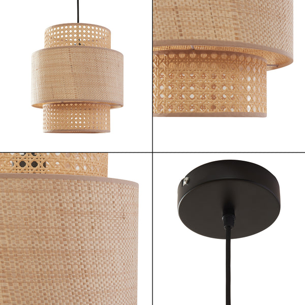 Závěsná lampa Biggar vzhled ratanu/pletený vzor [lux.pro]