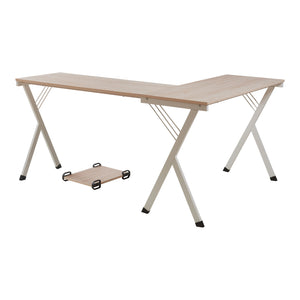 Psací stůl Tarielarg s PC stojanem ve tvaru L 158x120x75 cm dubový dekor [en.casa]