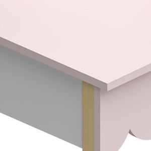 Dětský toaletní stolek s židlí Vestnes Cotton Candy/Bílá [en.casa]