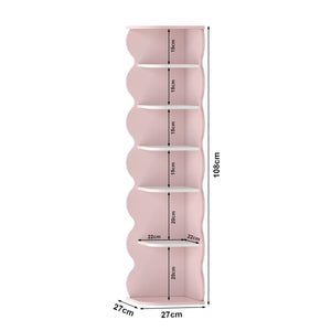 Dětský rohový regál Vestnes 108x27x27 cm Cotton Candy/Bílá [en.casa]