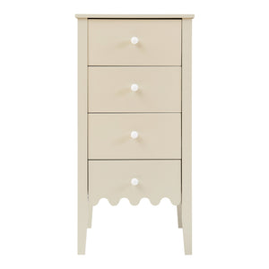 Komoda Luspoo se 4 zásuvkami 82x40x40 cm krémově bílá [en.casa]
