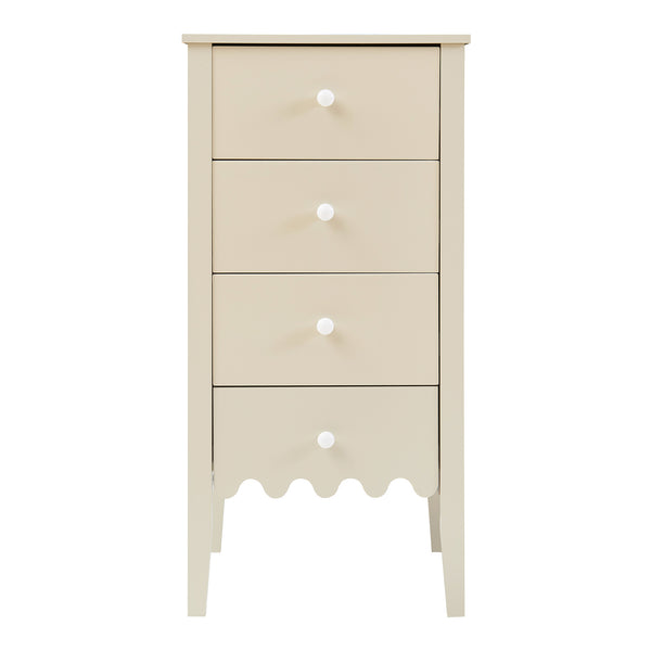 Komoda Luspoo se 4 zásuvkami 82x40x40 cm krémově bílá [en.casa]