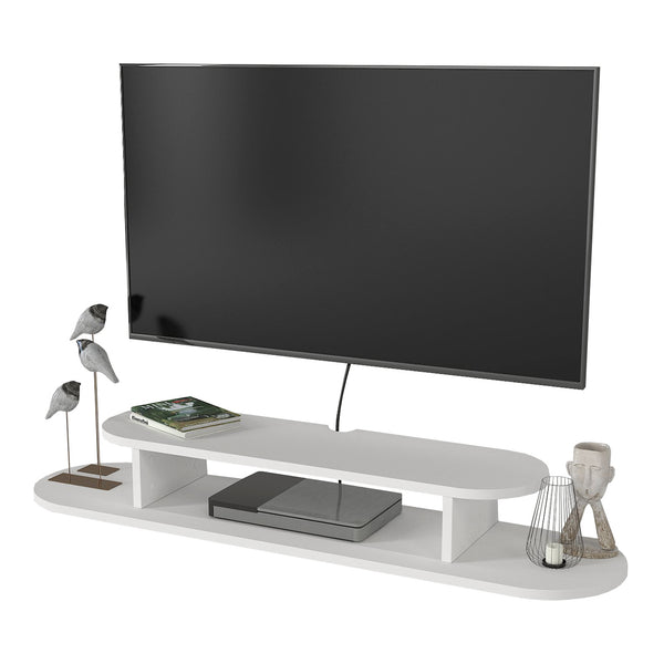 TV závěsný lowboard Targema 120x30x16 cm bílý [en.casa]
