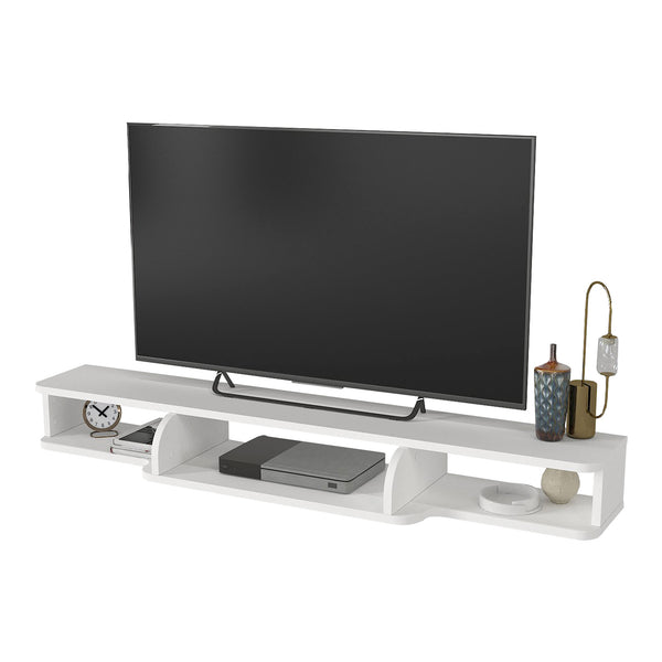 TV závěsná komoda Aar 135x30x16 cm bílá [en.casa]