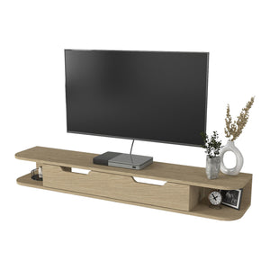 TV závěsná skříňka Karjali 150x30x19 cm dubový dekor [en.casa]