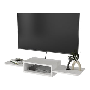 TV závěsná skříňka Tar 115x30x16 cm bílá [en.casa]