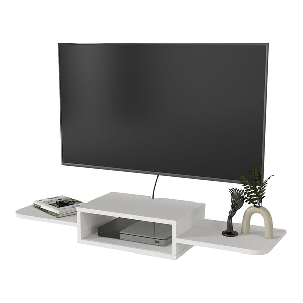 TV závěsná skříňka Tar 115x30x16 cm bílá [en.casa]