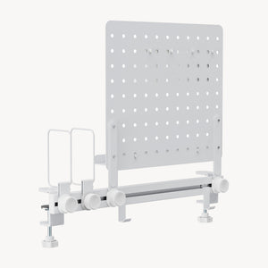 Organizér na stůl Sauda k přichycení 50x50 cm ocel Bílá [en.casa]