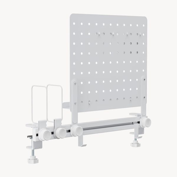 Organizér na stůl Sauda k přichycení 50x50 cm ocel Bílá [en.casa]