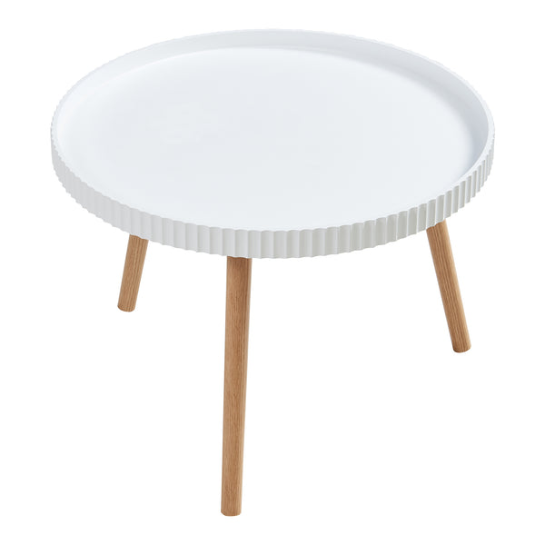 Konferenční stolek Bongard Ø60x45 cm Bílý [en.casa]